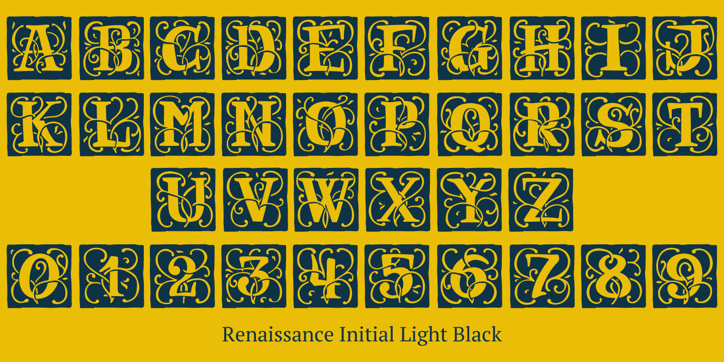 Renaissance Initial Dots Black Font preview